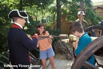 Young visitors get to spong out a cannon