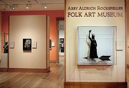 Displays of art at the Abby Aldrich Rockfeller Folk Art Museum