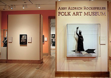 Displays of art at the Abby Aldrich Rockfeller Folk Art Museum